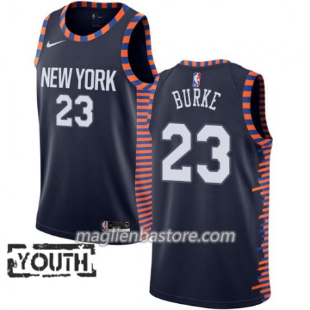Maglia NBA New York Knicks Trey Burke 23 2018-19 Nike City Edition Navy Swingman - Bambino